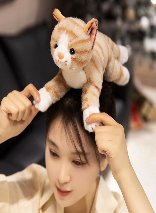 PEACH CAT Striped Cat Stuffed Animal 9.8" Realistic Kitten Plushies Soft Plush Toys Gifts for Kids Yellow - Image 2
